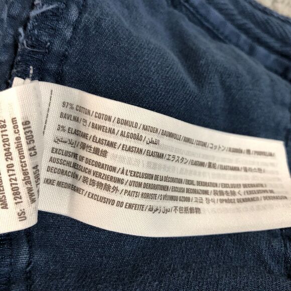 Abercrombie & Fitch Shorts Mens 36‎ Blue Chino Preppy Dadcore Logo Solid Pocket - Picture 4 of 9